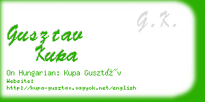 gusztav kupa business card